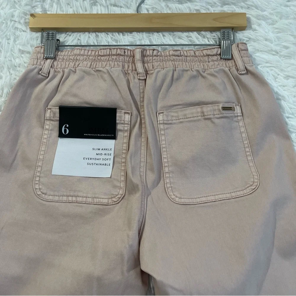 WHITE HOUSE BLACK MARKET Utility Pants Womens Size 6 Slim Ankle Blush Pockets - Picture 6 of 10
